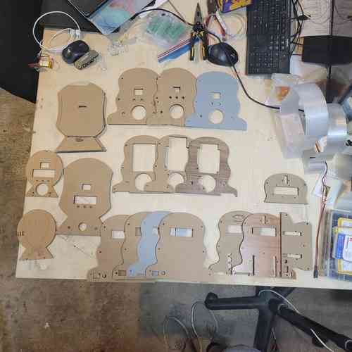 a progression of laser cut prototypes