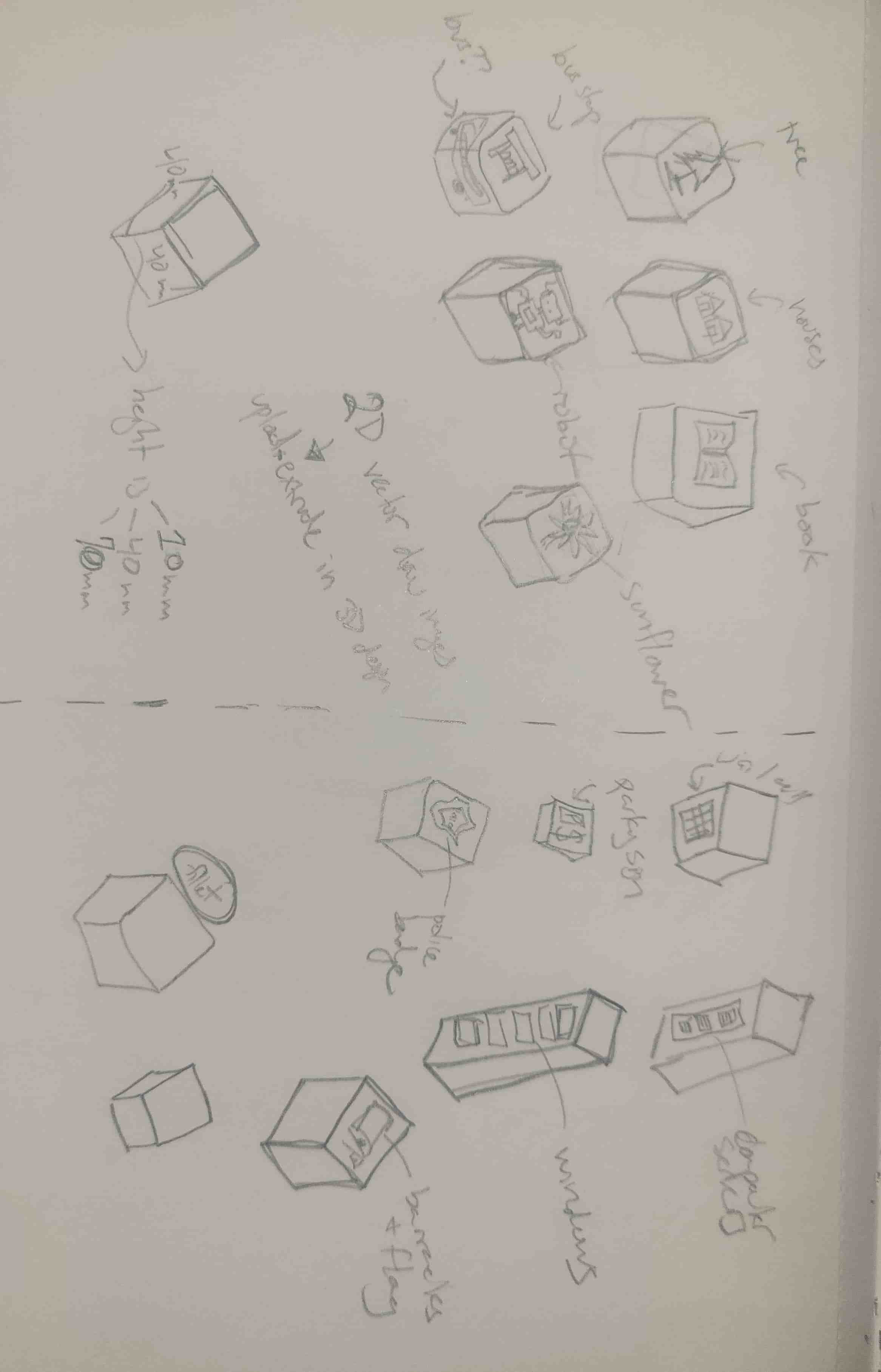 sketch of blocks