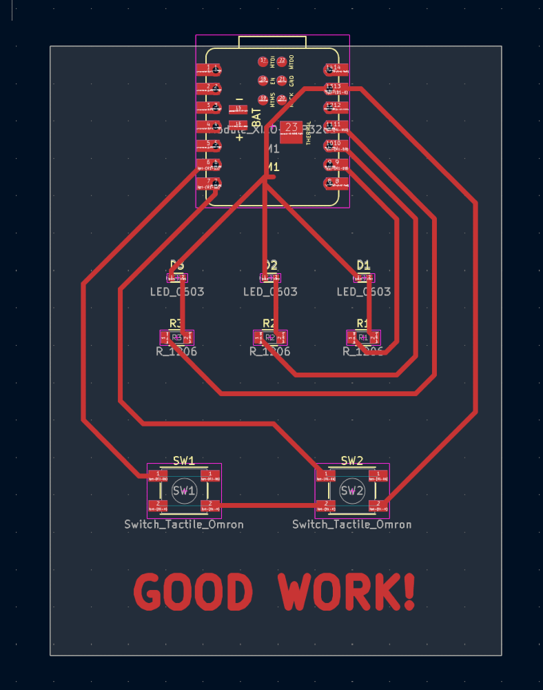 kicad board thingy in progress