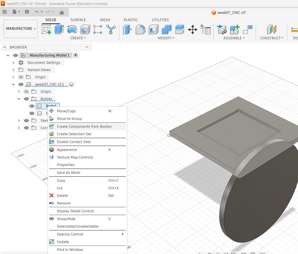 Create components from bodies