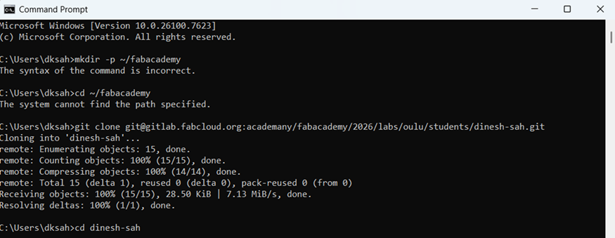 Checking Git installation
