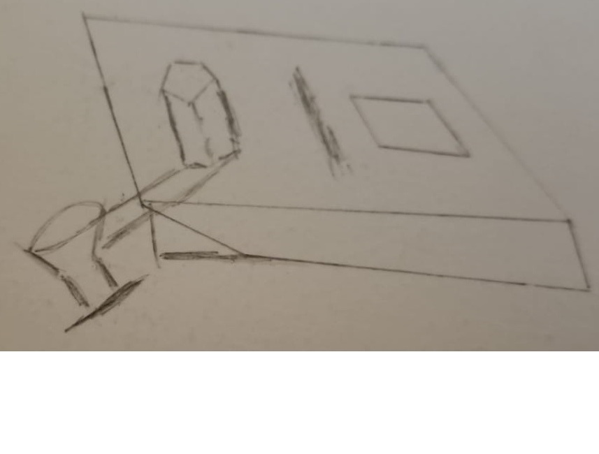 Initial hand-drawn sketch of final project concept