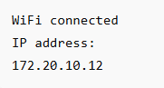 Serial Monitor showing ESP32 IP address