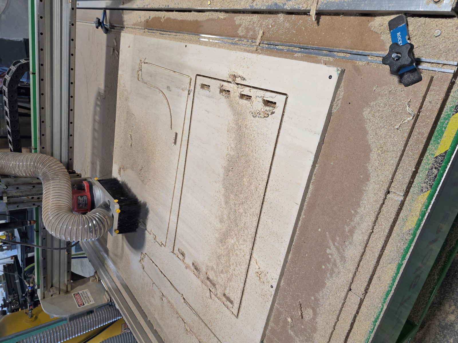 CNC router cutting the project