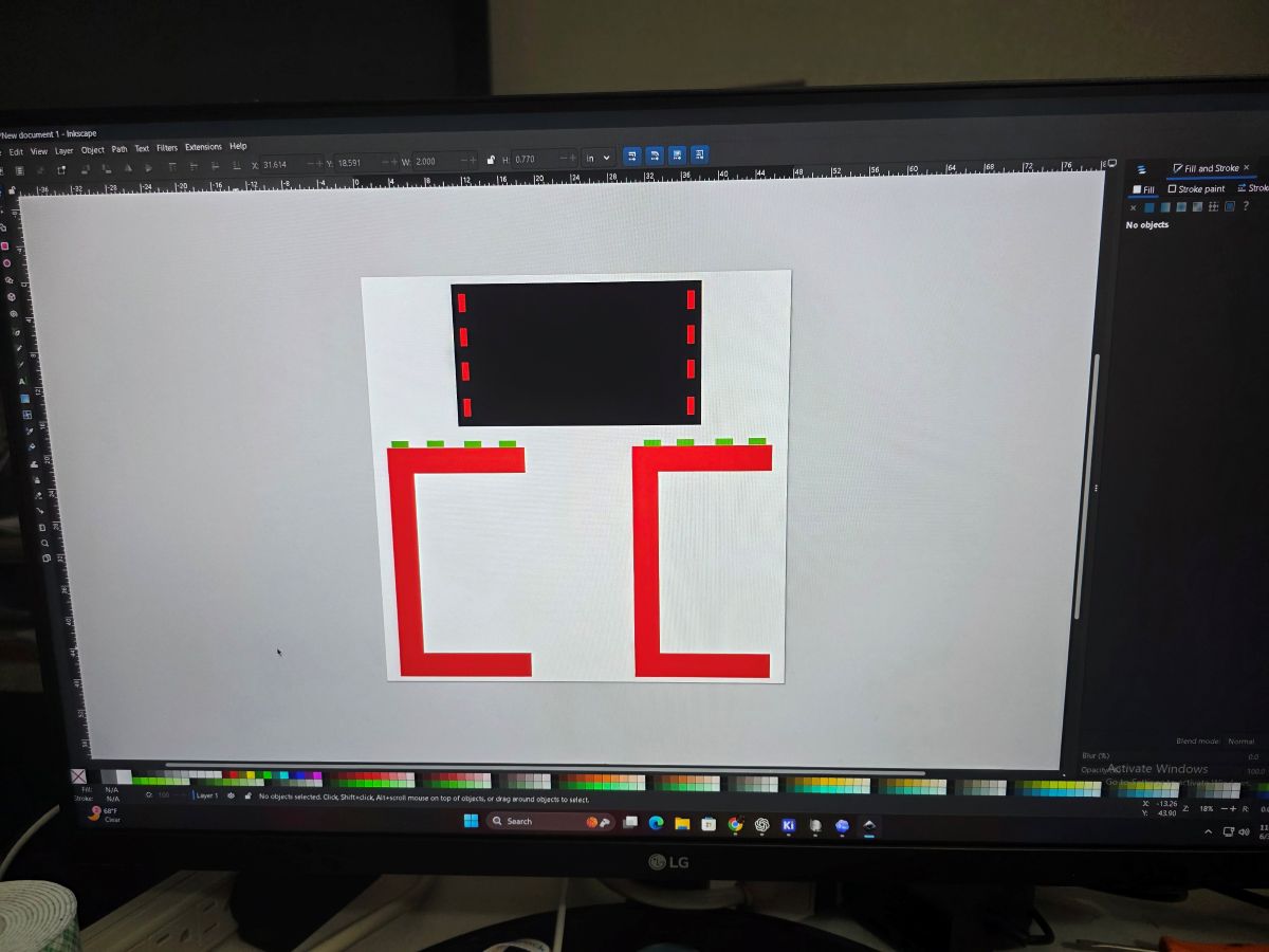 Inkscape work for the CNC TV tray