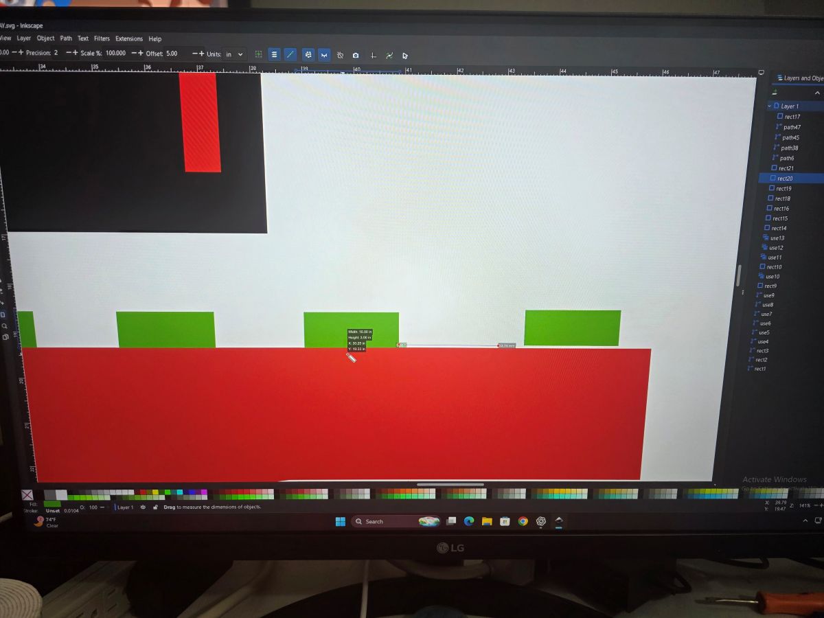 Designing the CNC parts in Inkscape