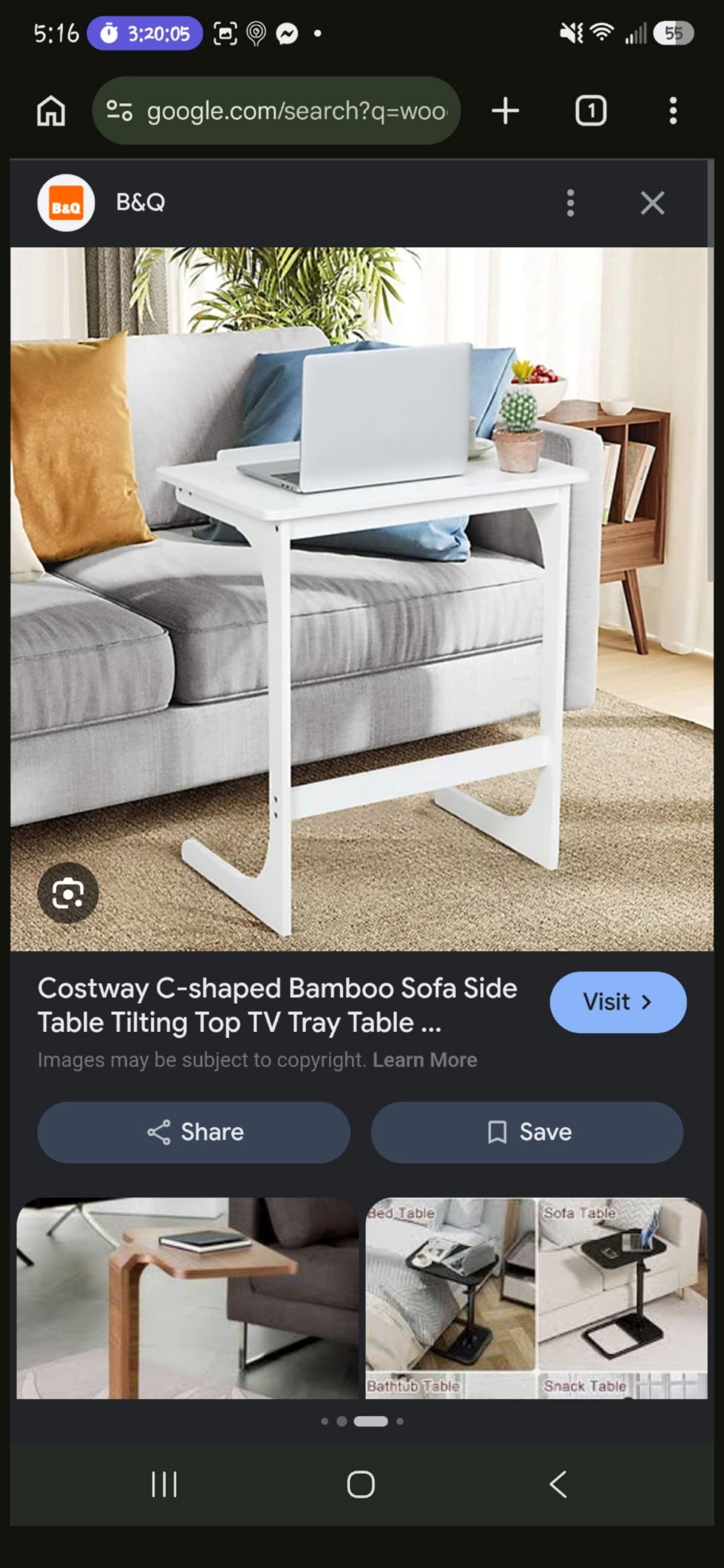 Reference image of the white C shaped table idea