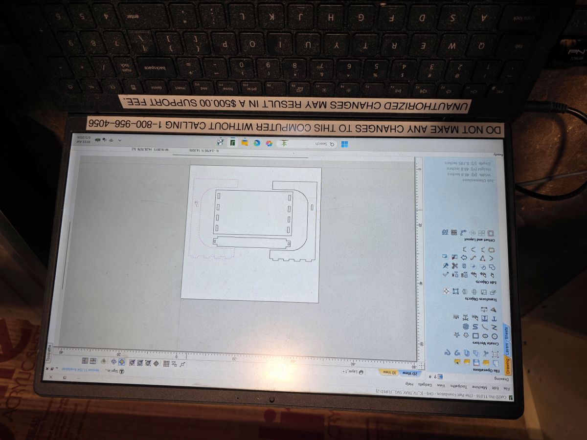 Cut2D file before making toolpaths