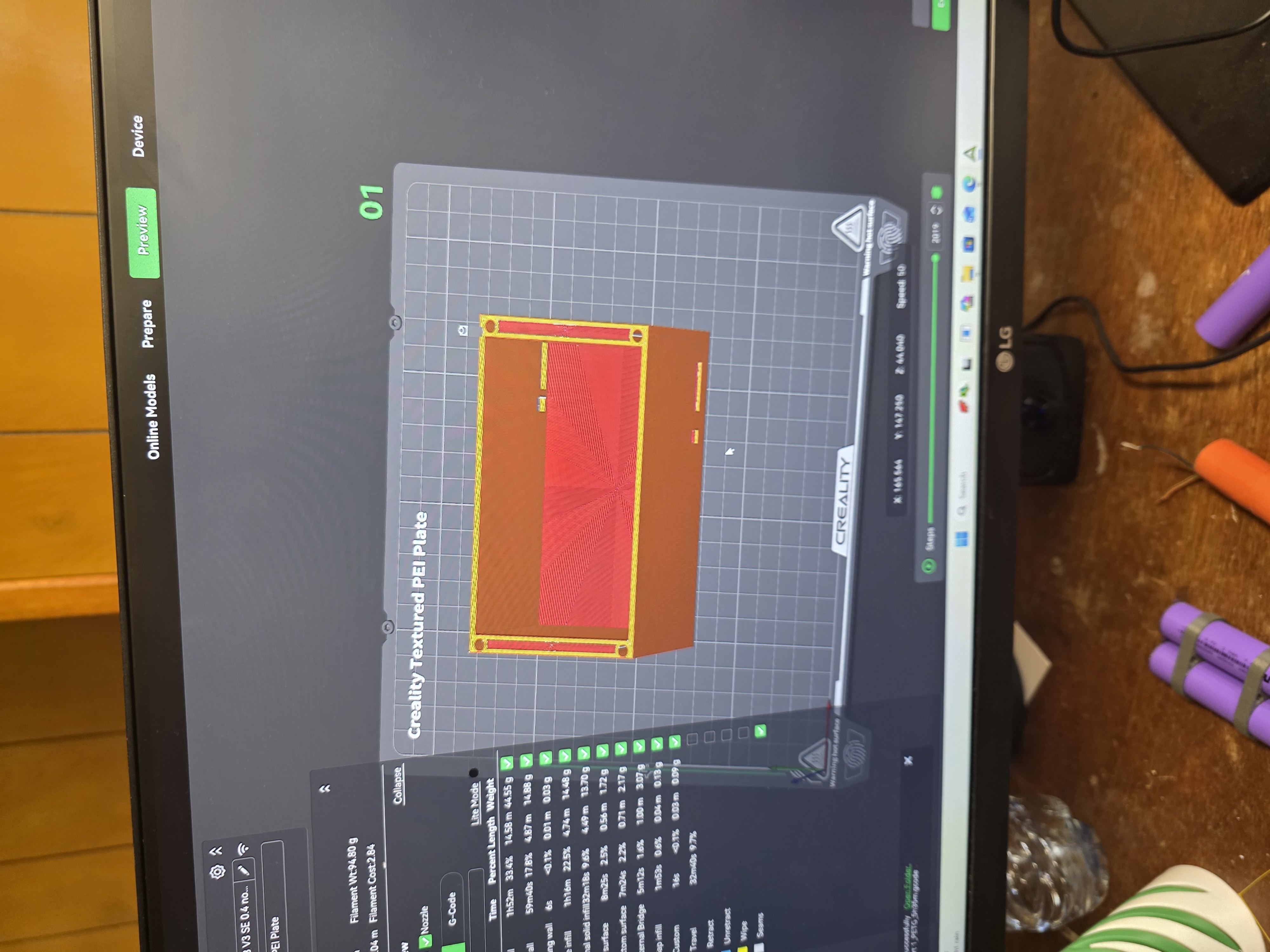 ESP32 touchscreen and battery voltage test setup