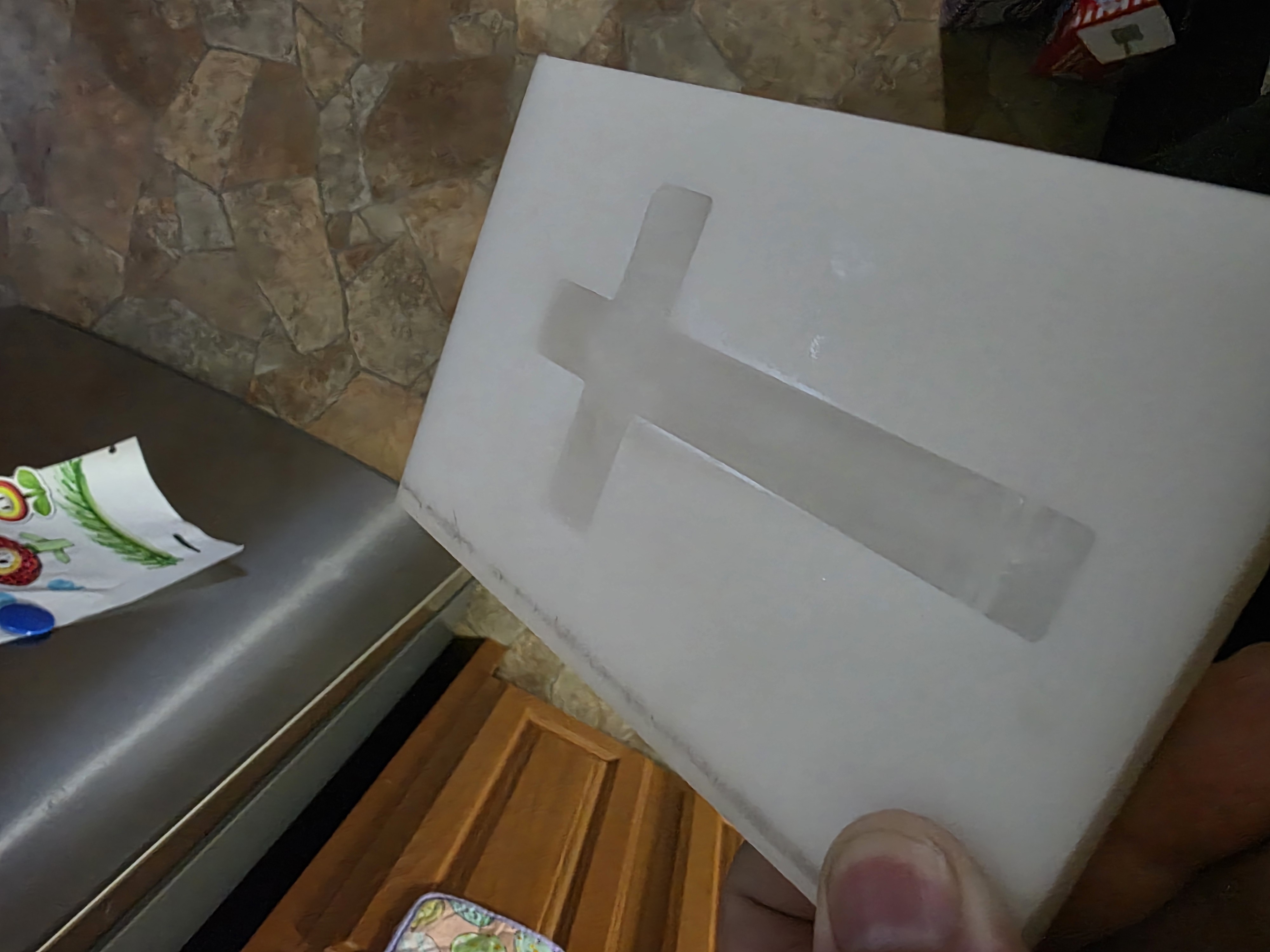 Cross ice cube from mold
