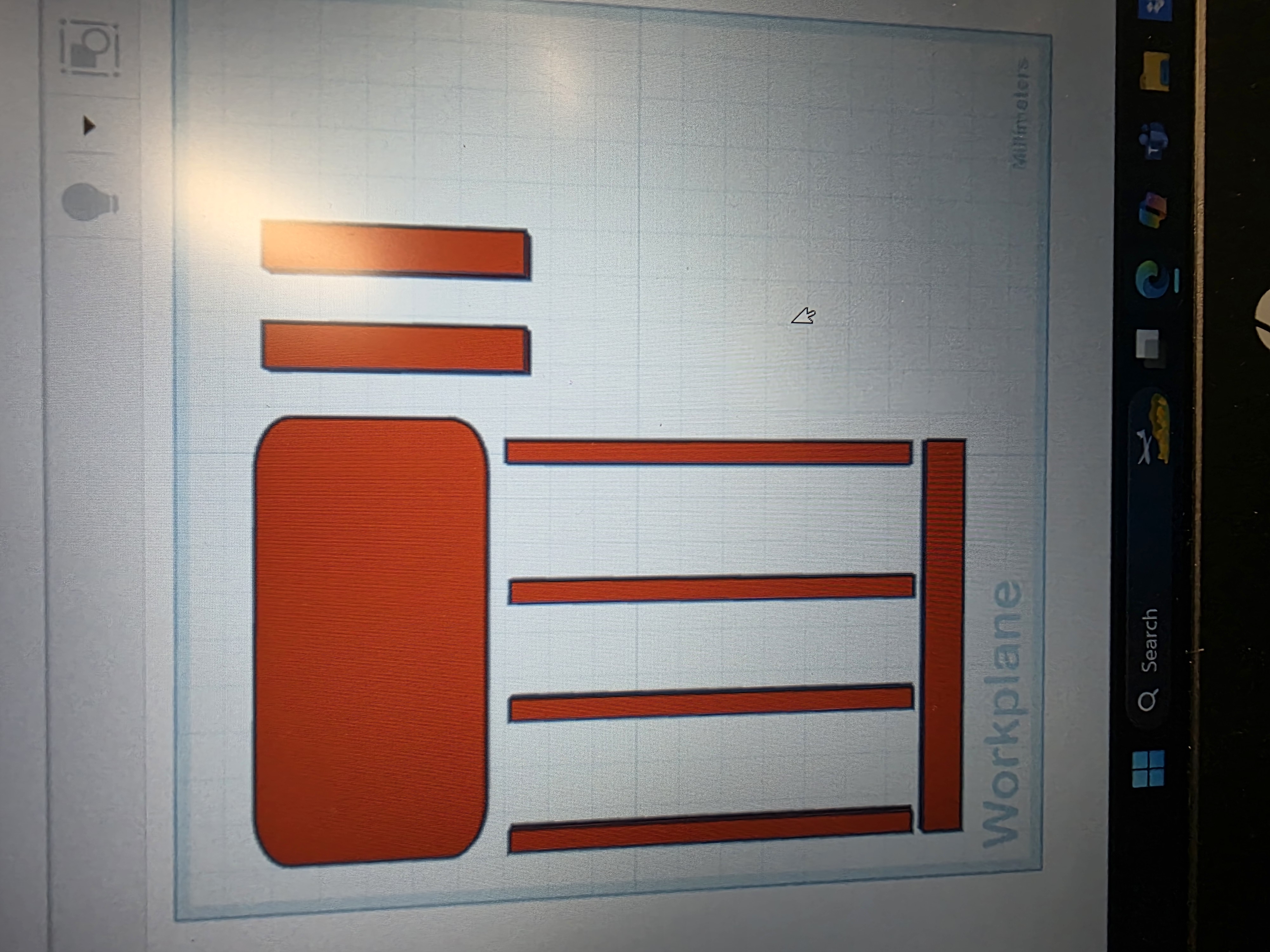 C-shaped TV tray - top view