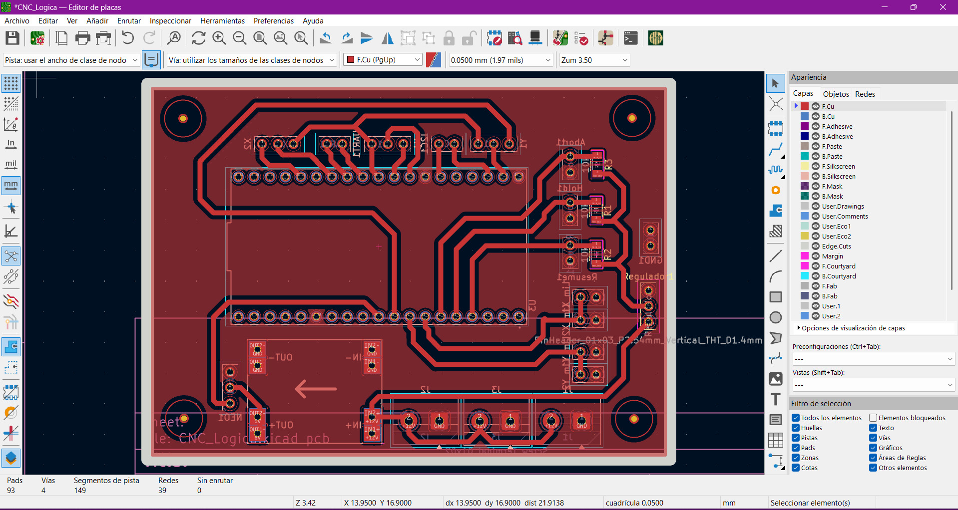 Logic PCB routing