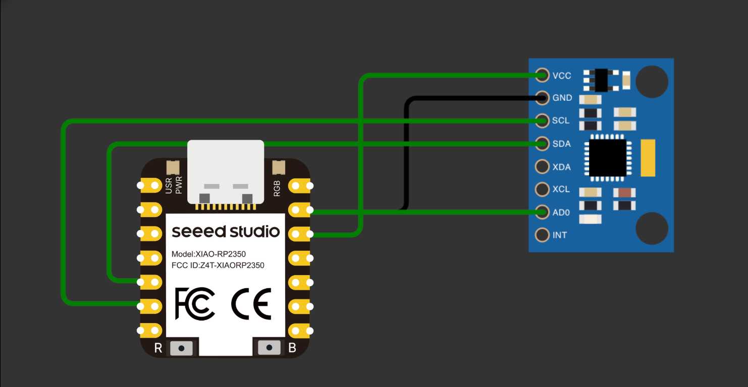 MPU-6050 Pinout connected to XIAO RP2350