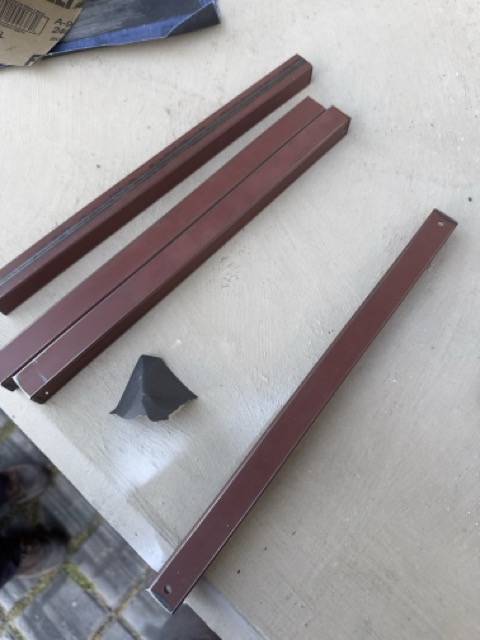 Sanding the metal profiles