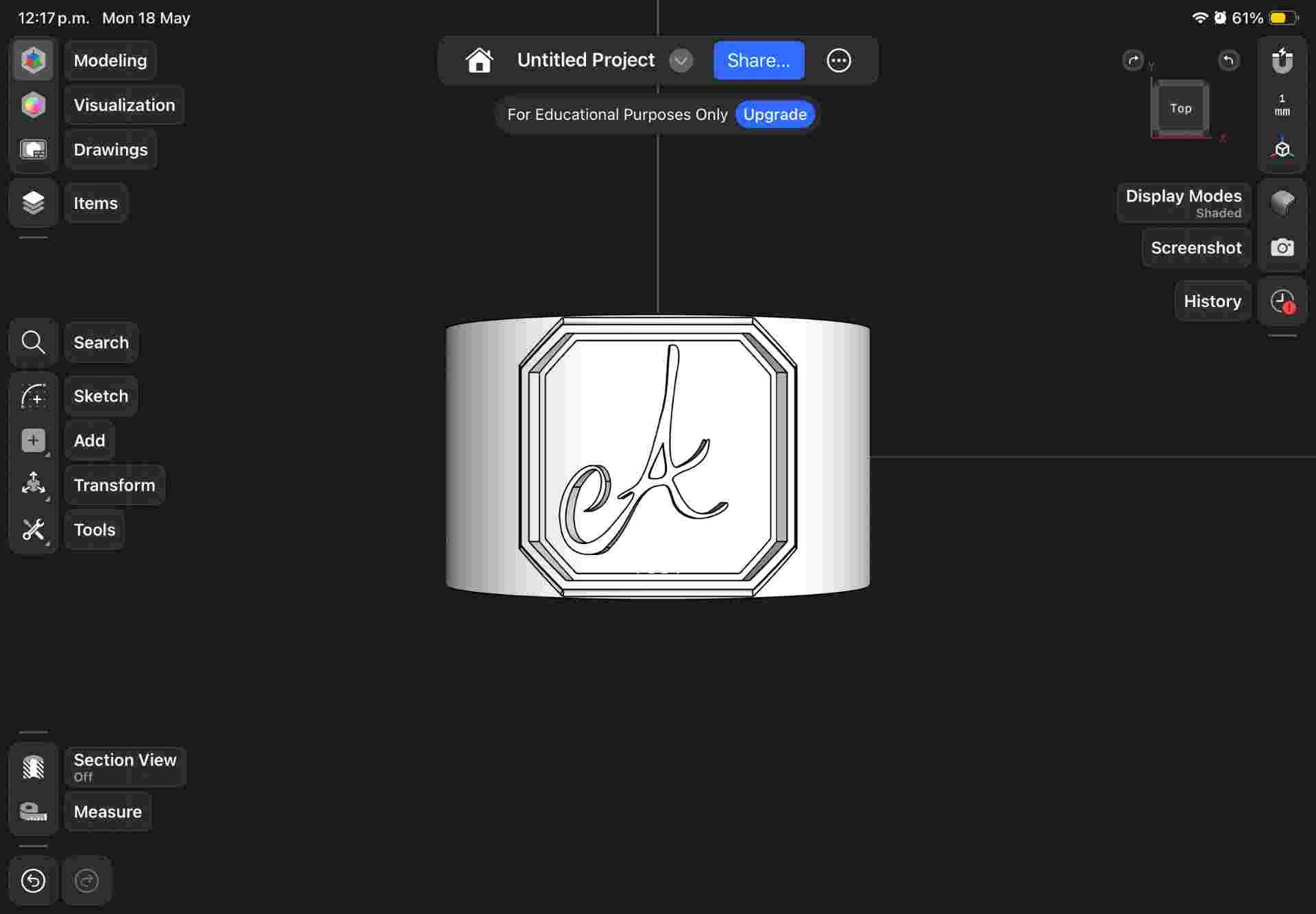 Letter extrusion
