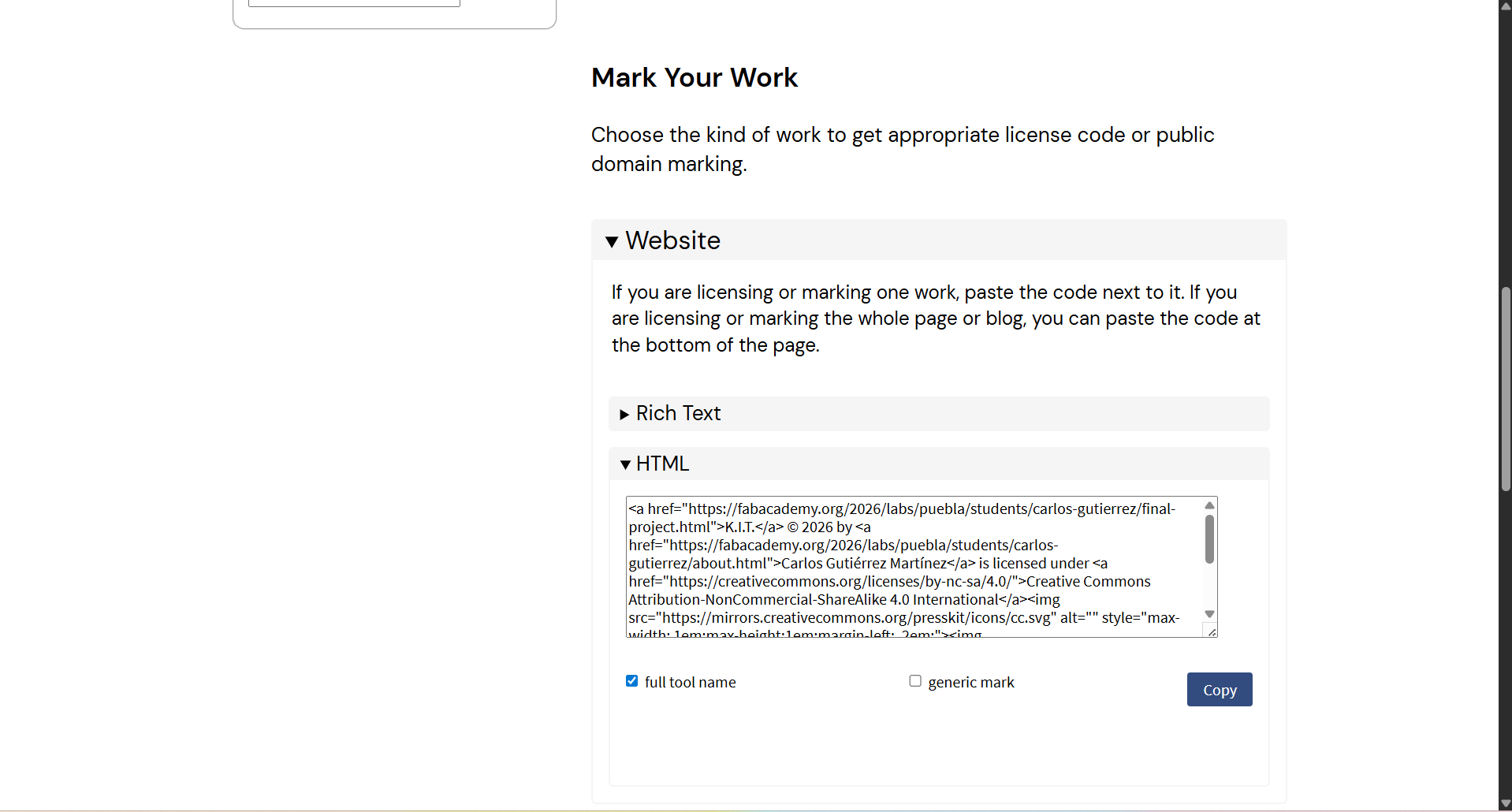 License Selection