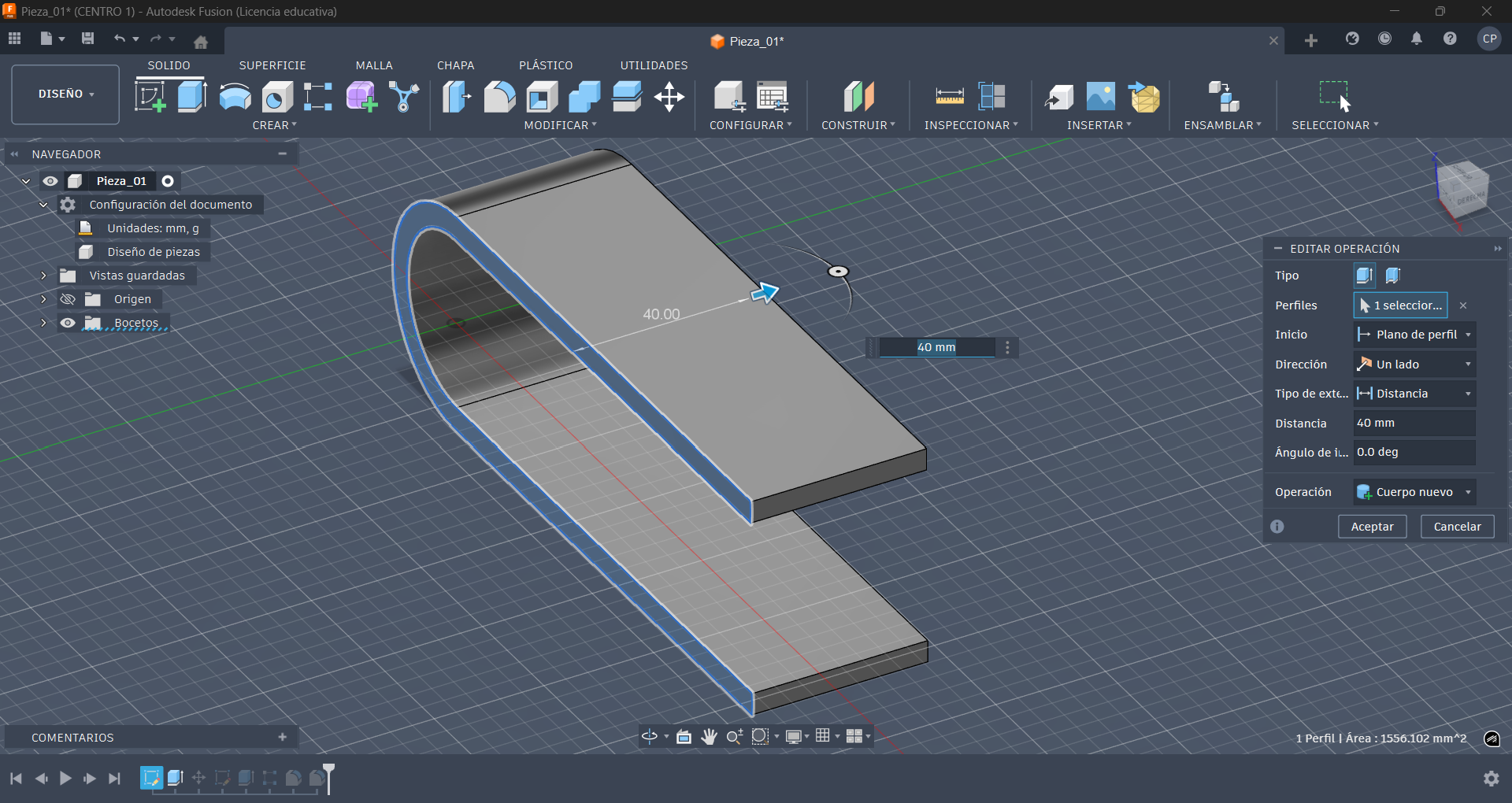 Fusion 360 extrusion