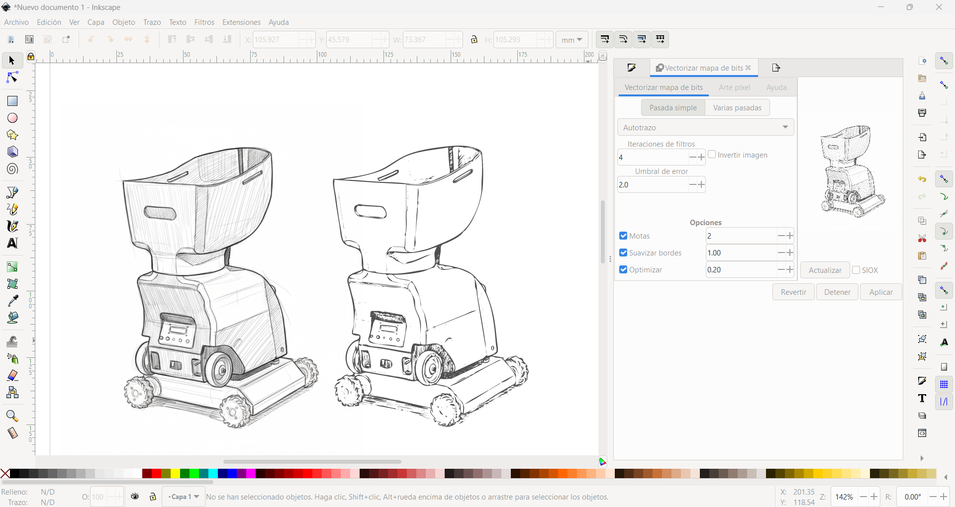 Inkscape bitmap tracing