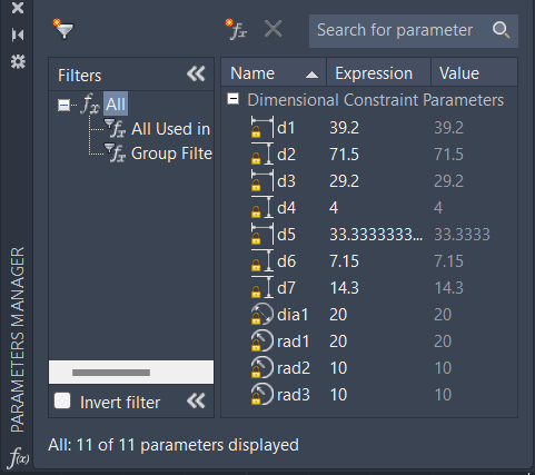 Fusion 360 Parameters