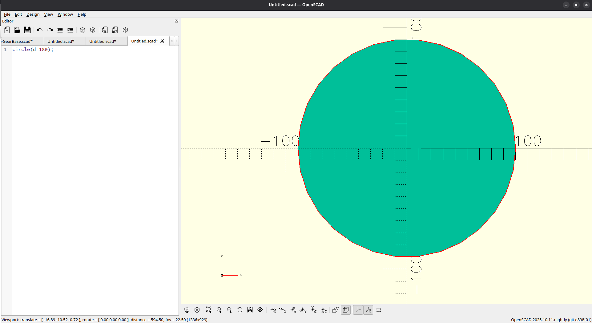 OpenSCAD Circle Design