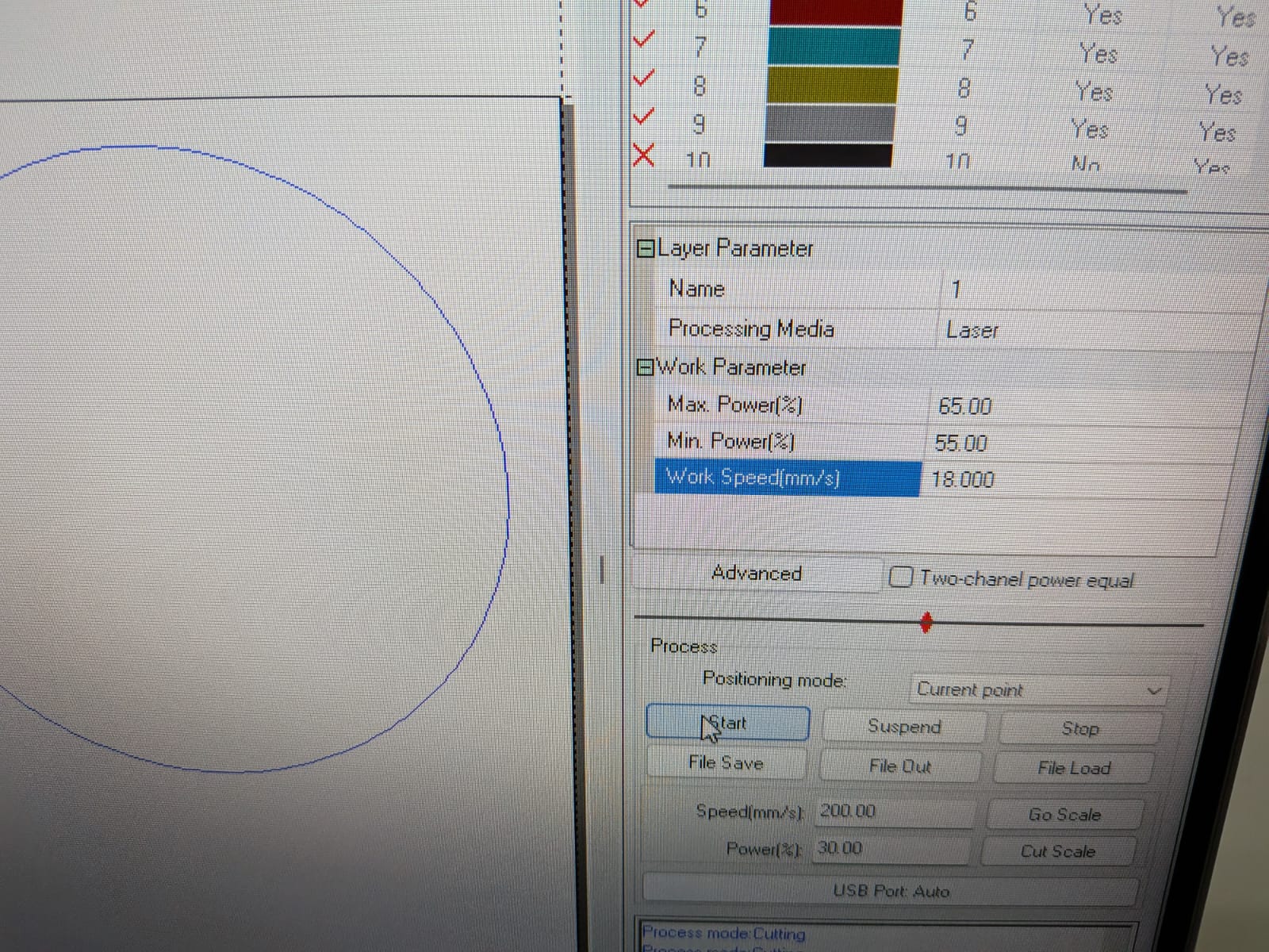 Laser Cutter Parameters