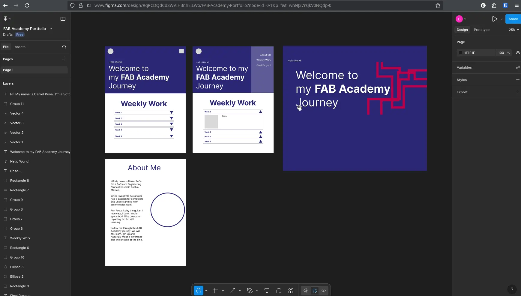 All pages Design Concepts in Figma