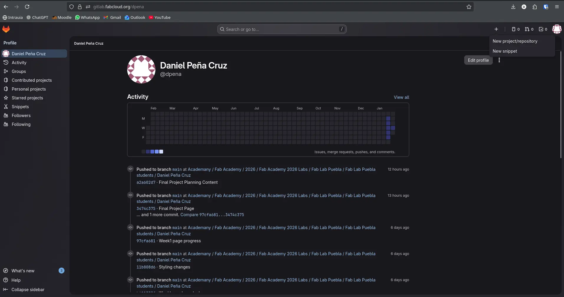 Gitlabs personal page