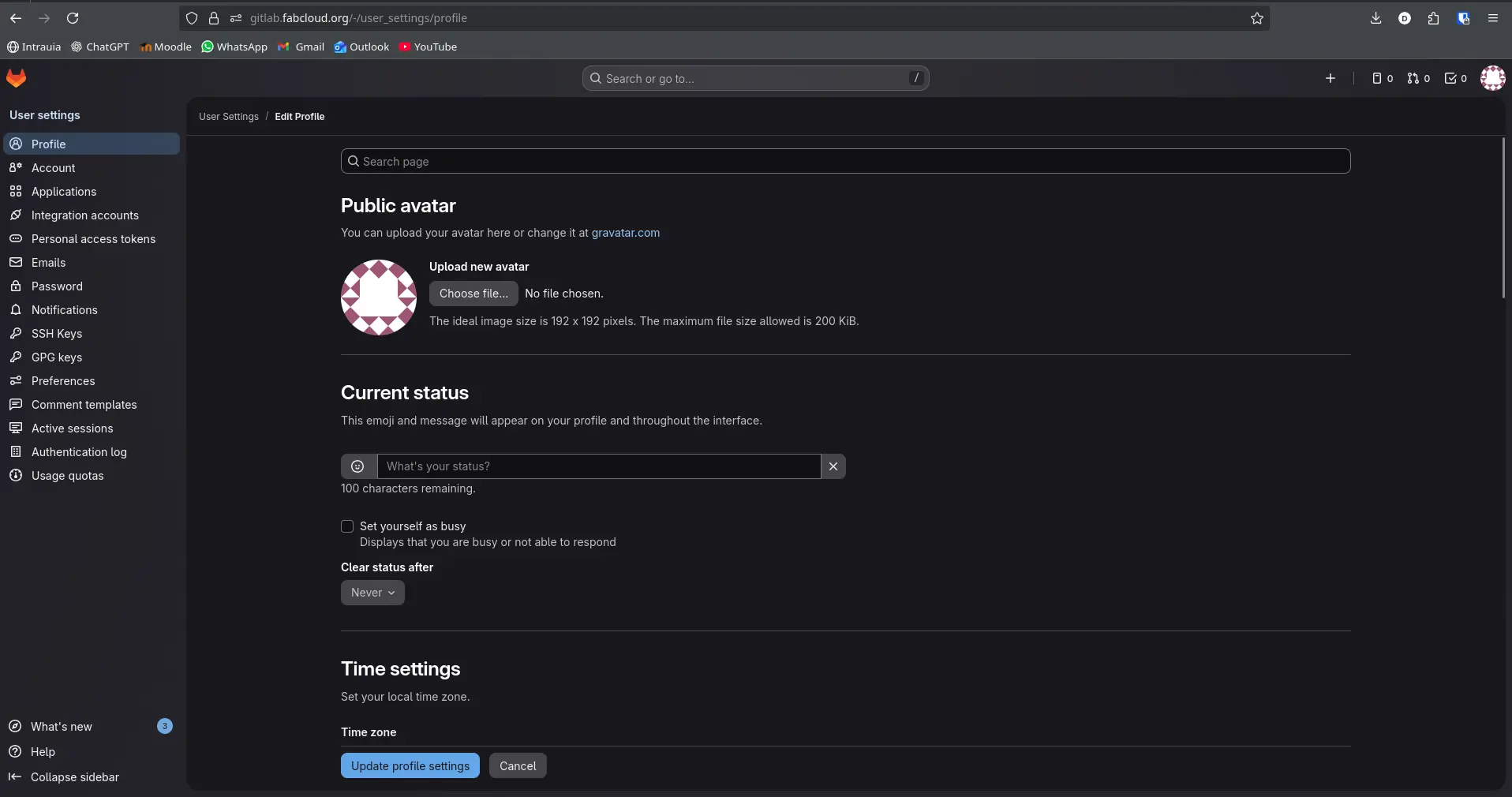 Gitlabs personal page