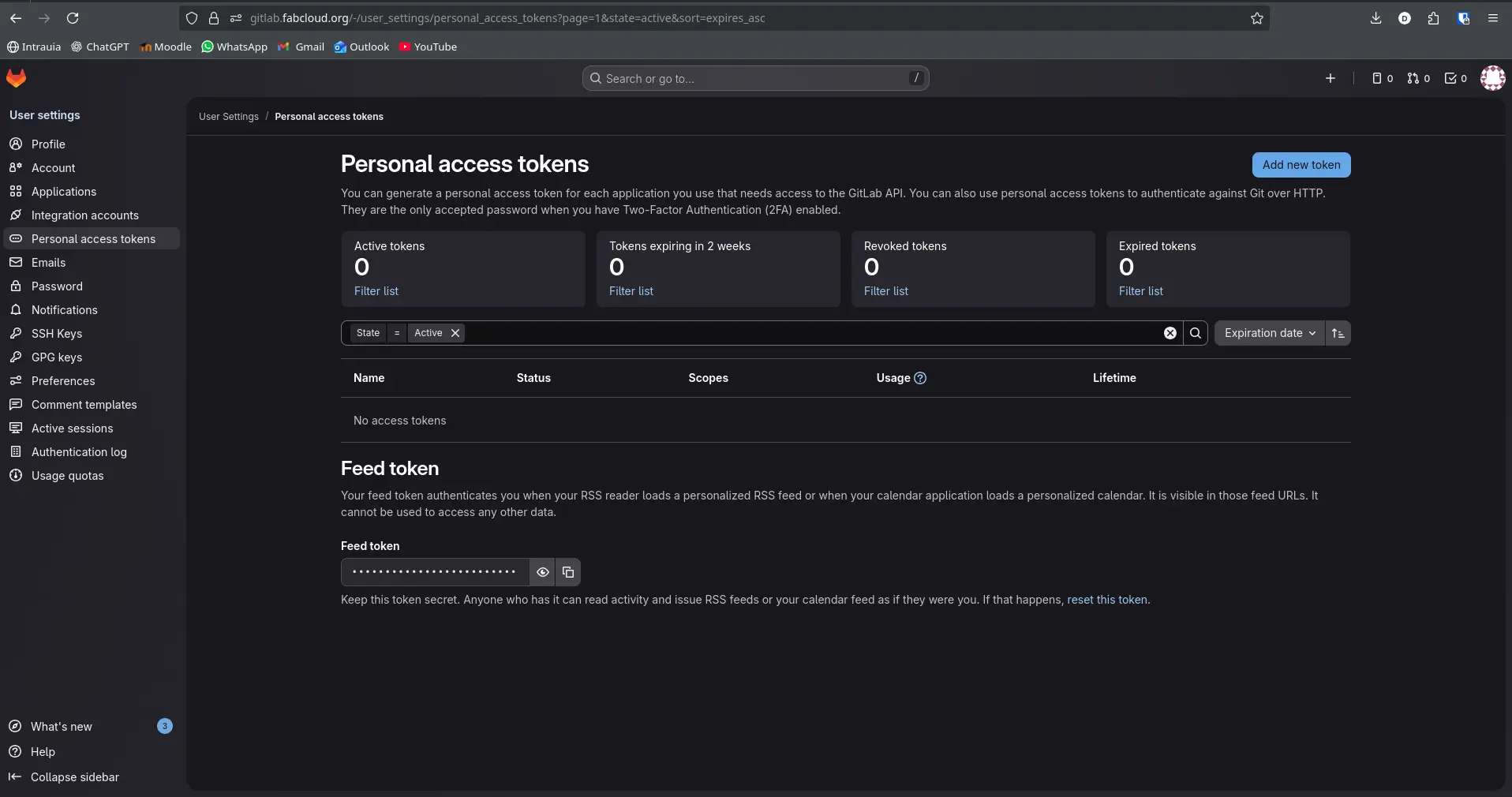 Gitlabs personal page