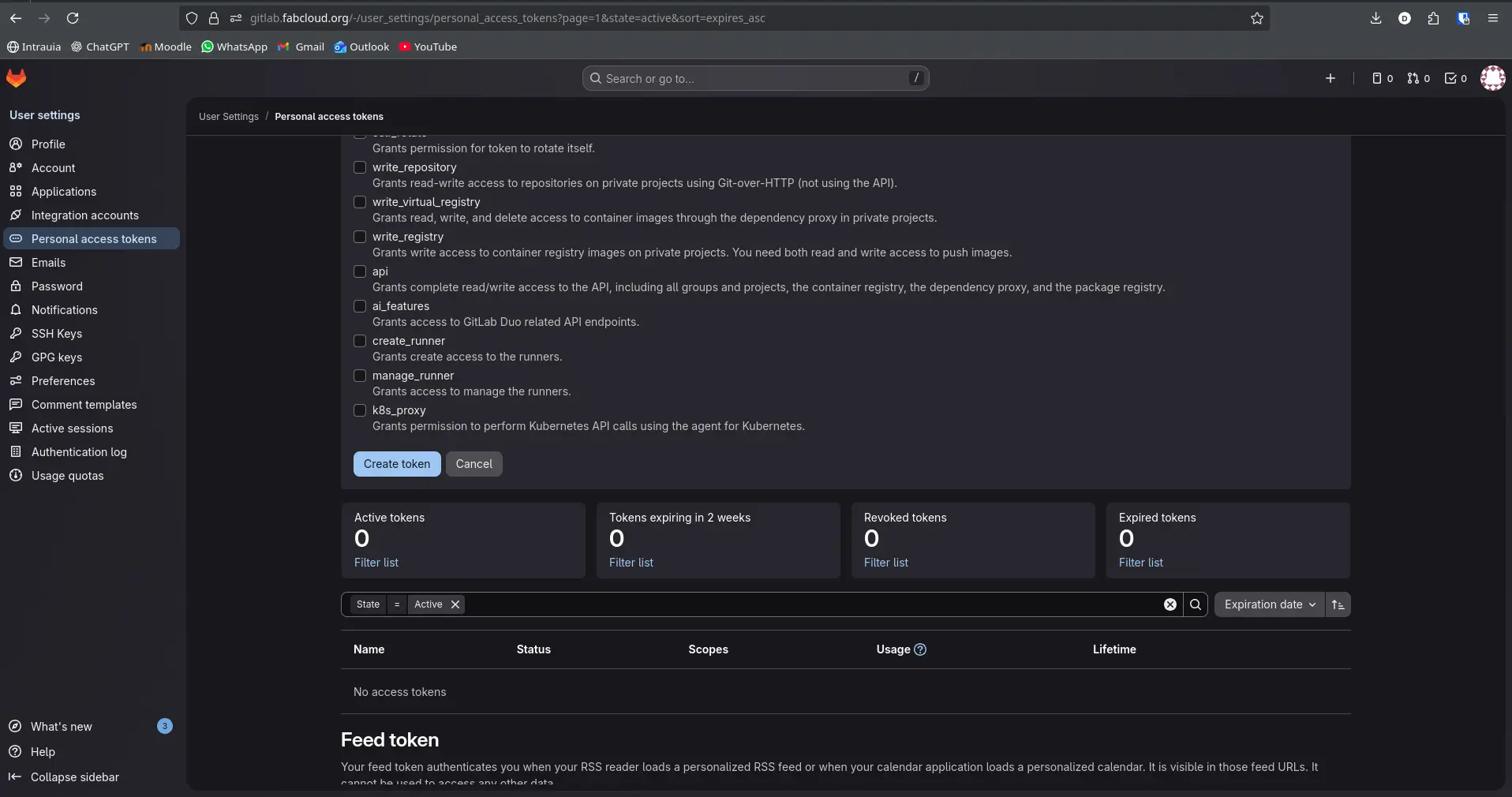 Gitlabs personal page