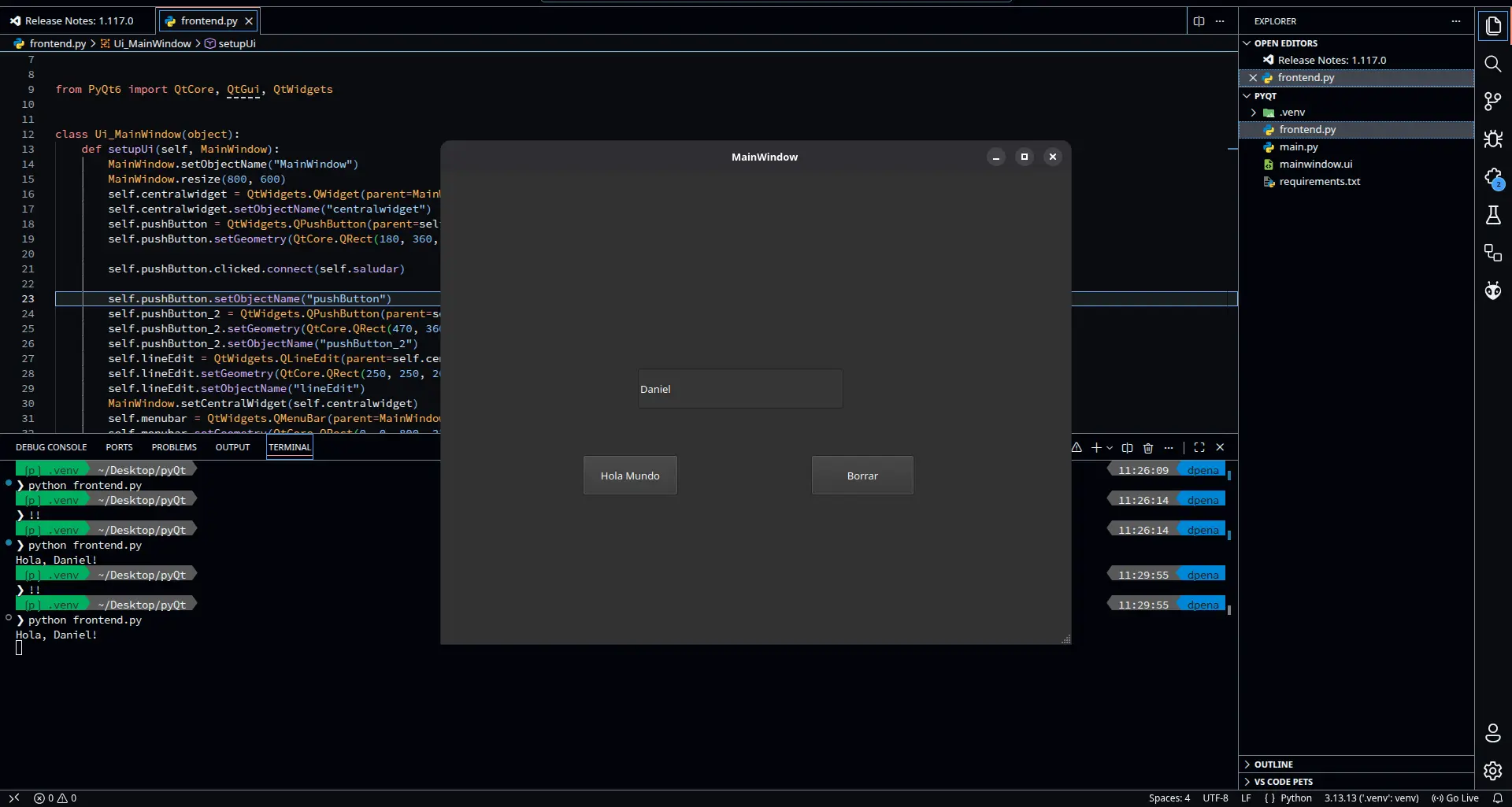 running app