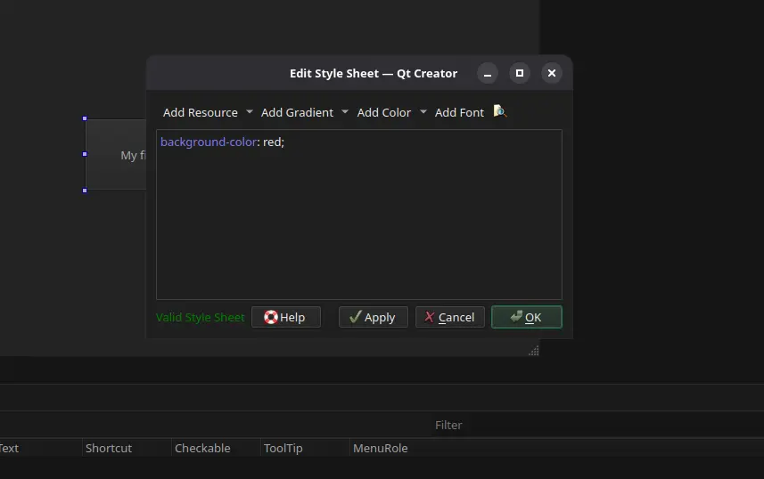 CSS in Qt