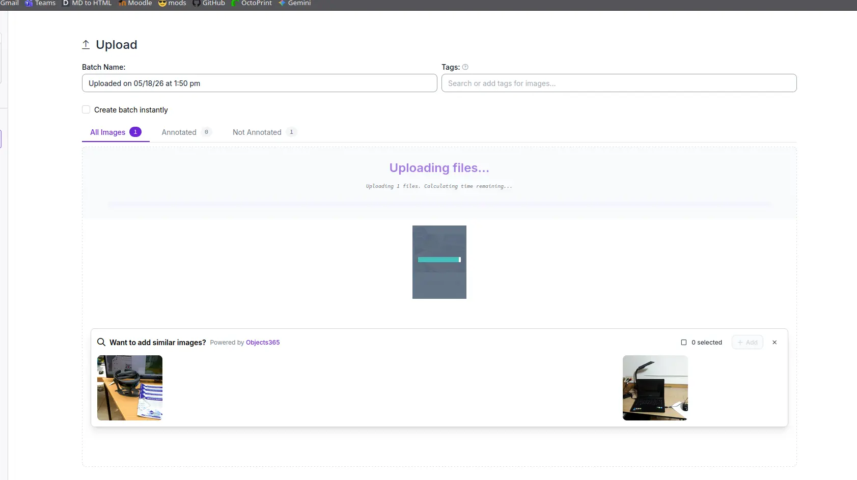Dataset upload
