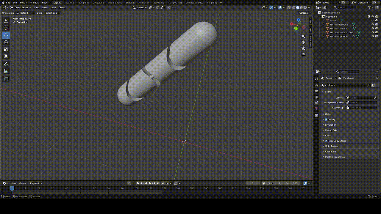 Blender physics simulation