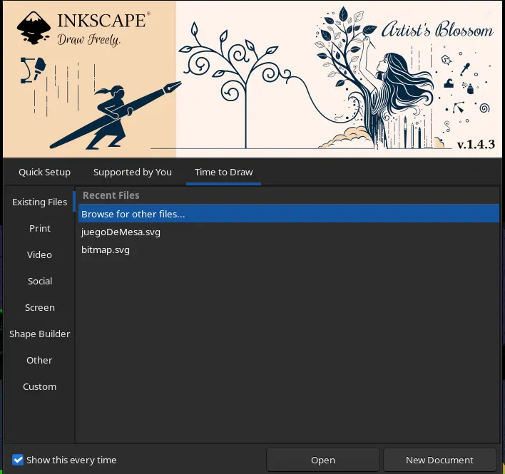 Inkscape main menu