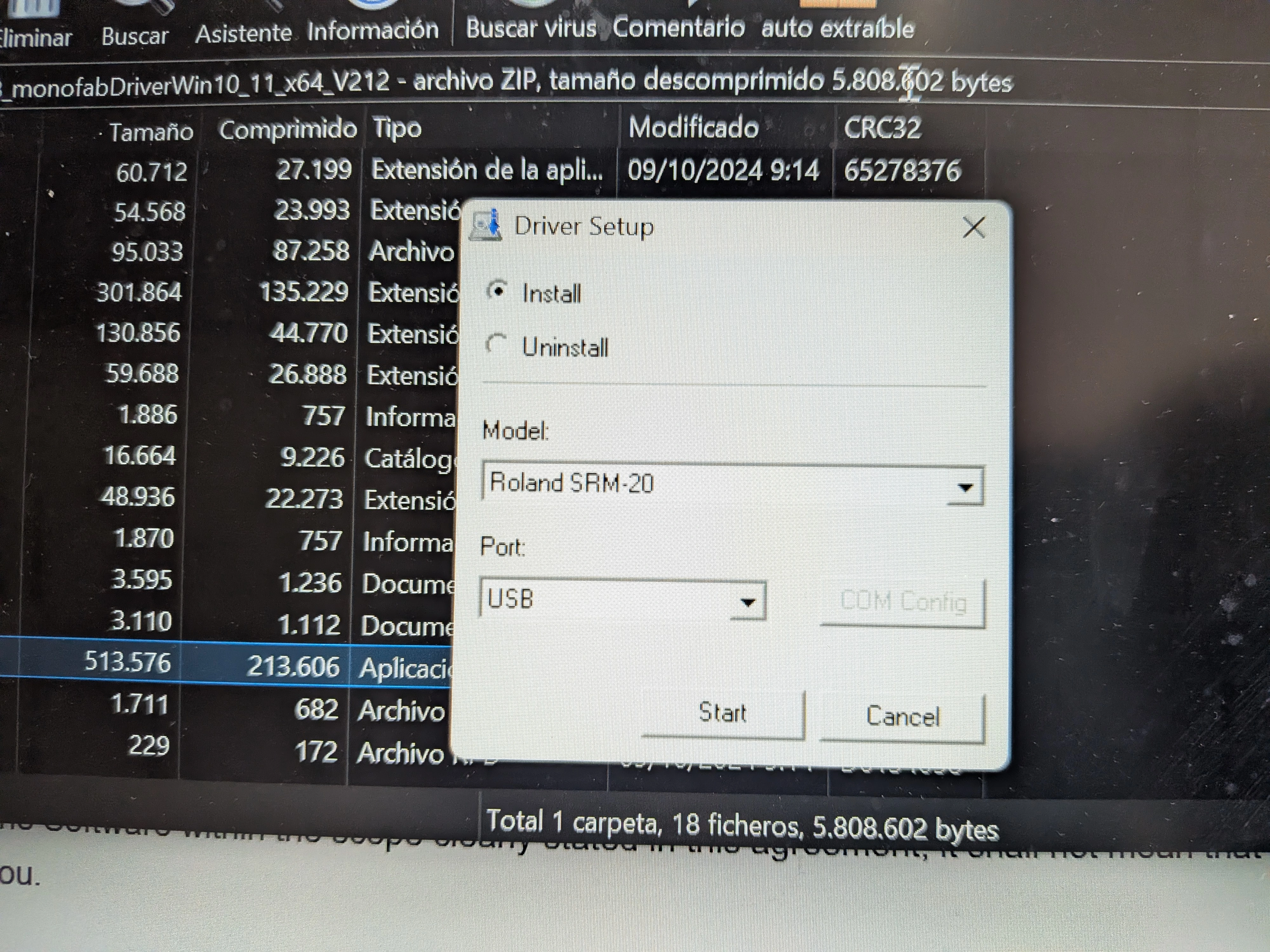MonoFab driver instalation