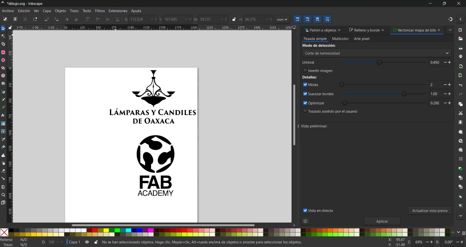 Vectorizing in Inkscape