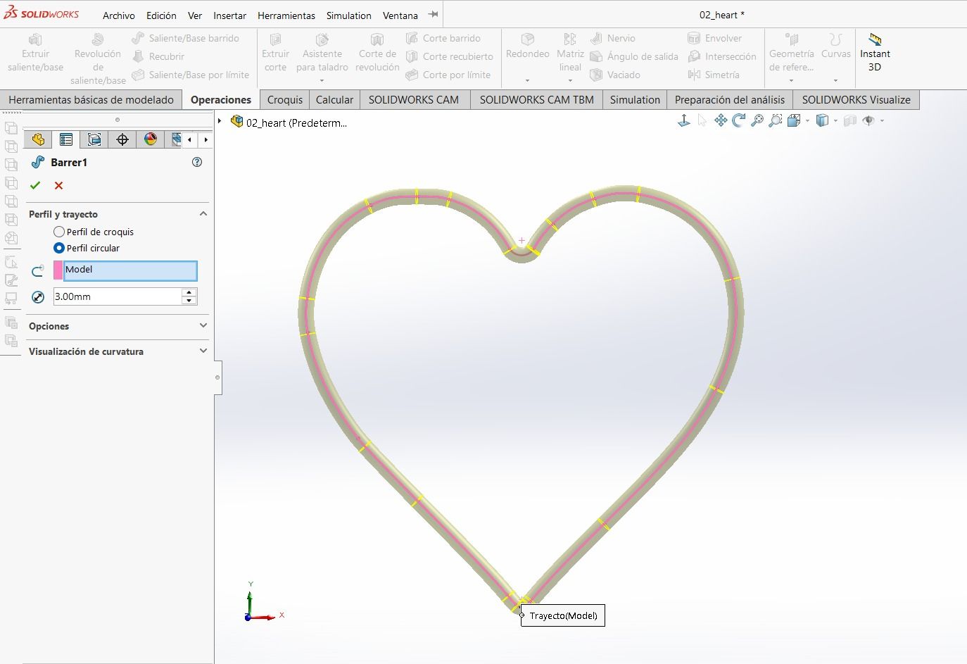 Swept Boss operation