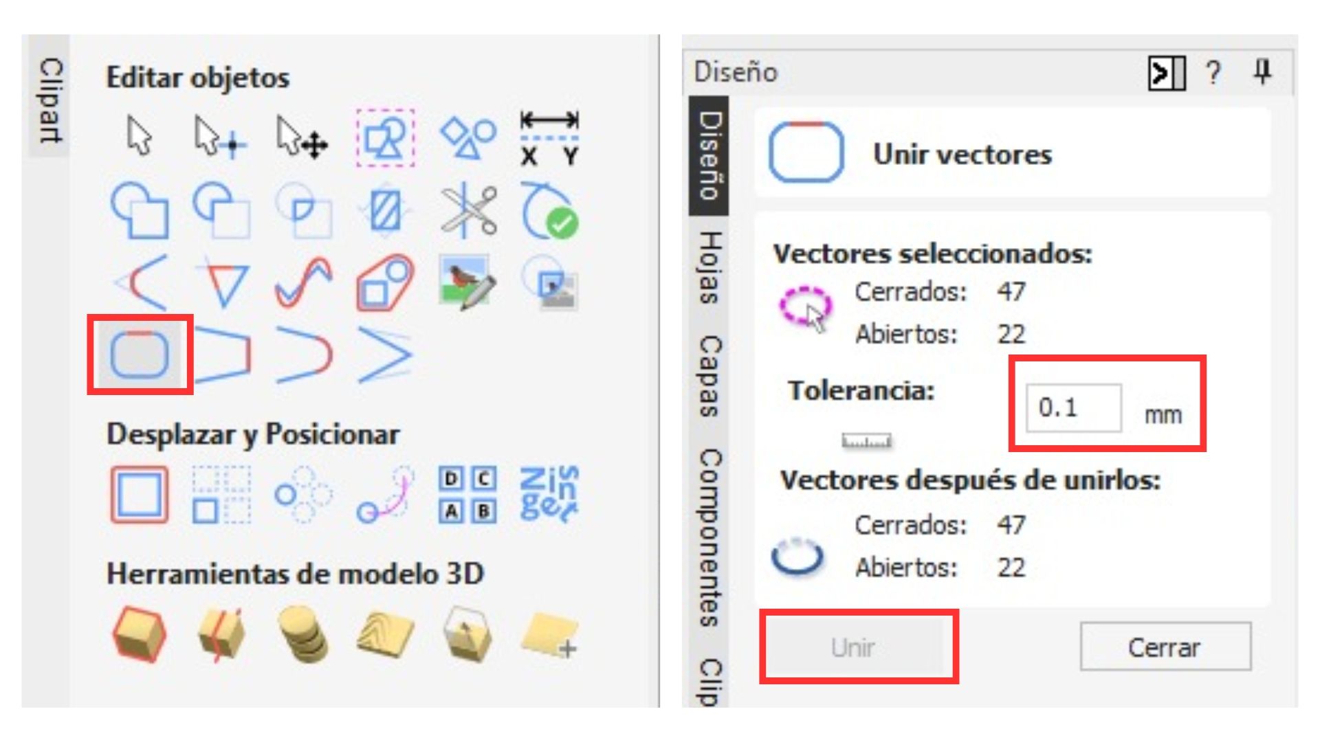 Join vectors in VCarve