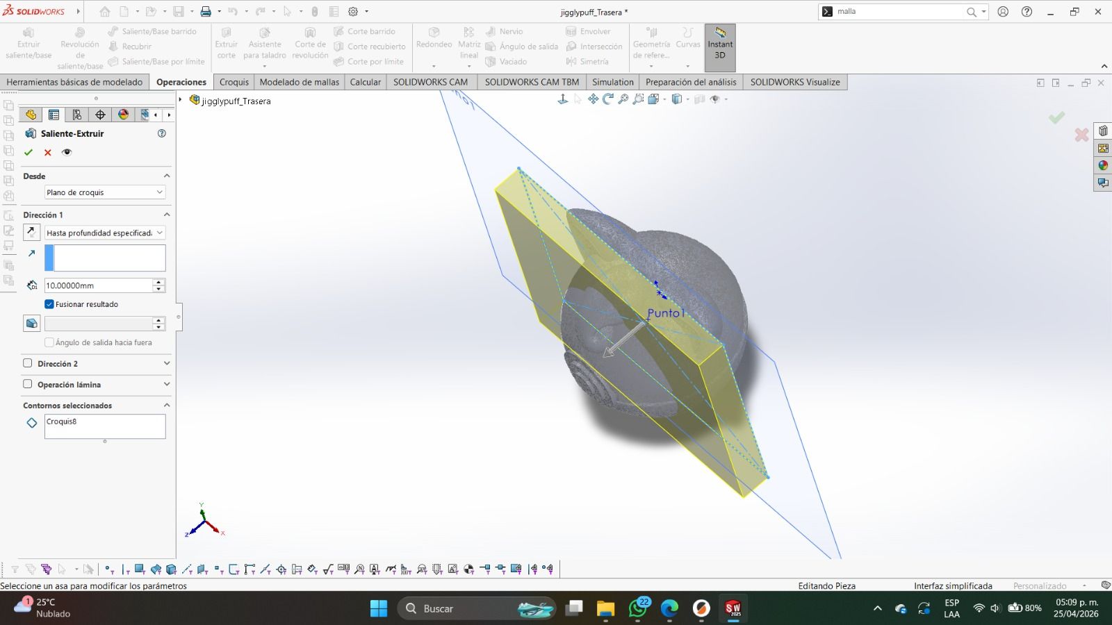 Rectangle extrusion in SolidWorks