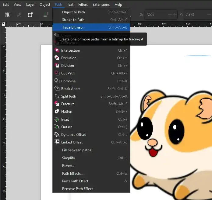 Trace Bitmap Inkscape