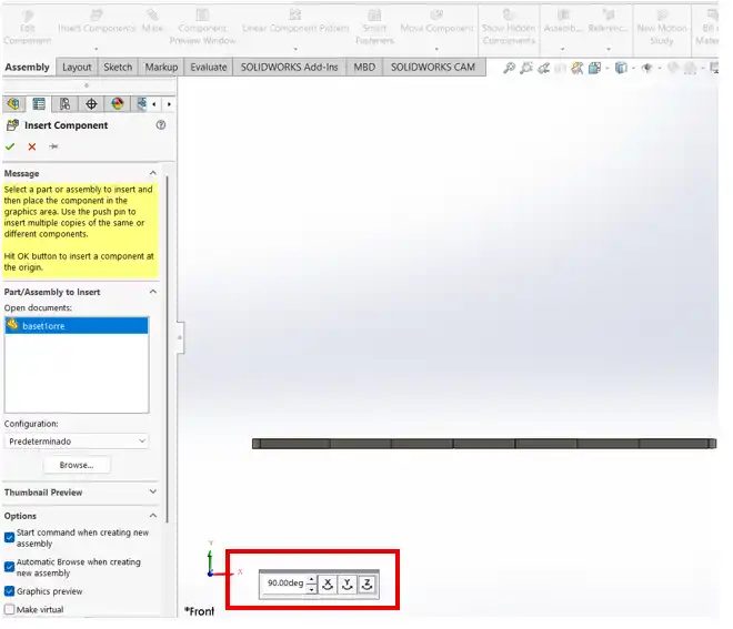 SolidWorks rotate part