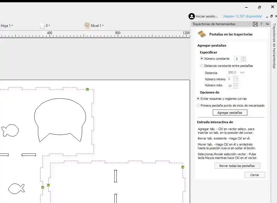 VCarve tabs placement