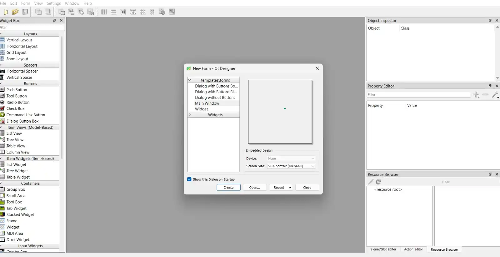QT Designer Template