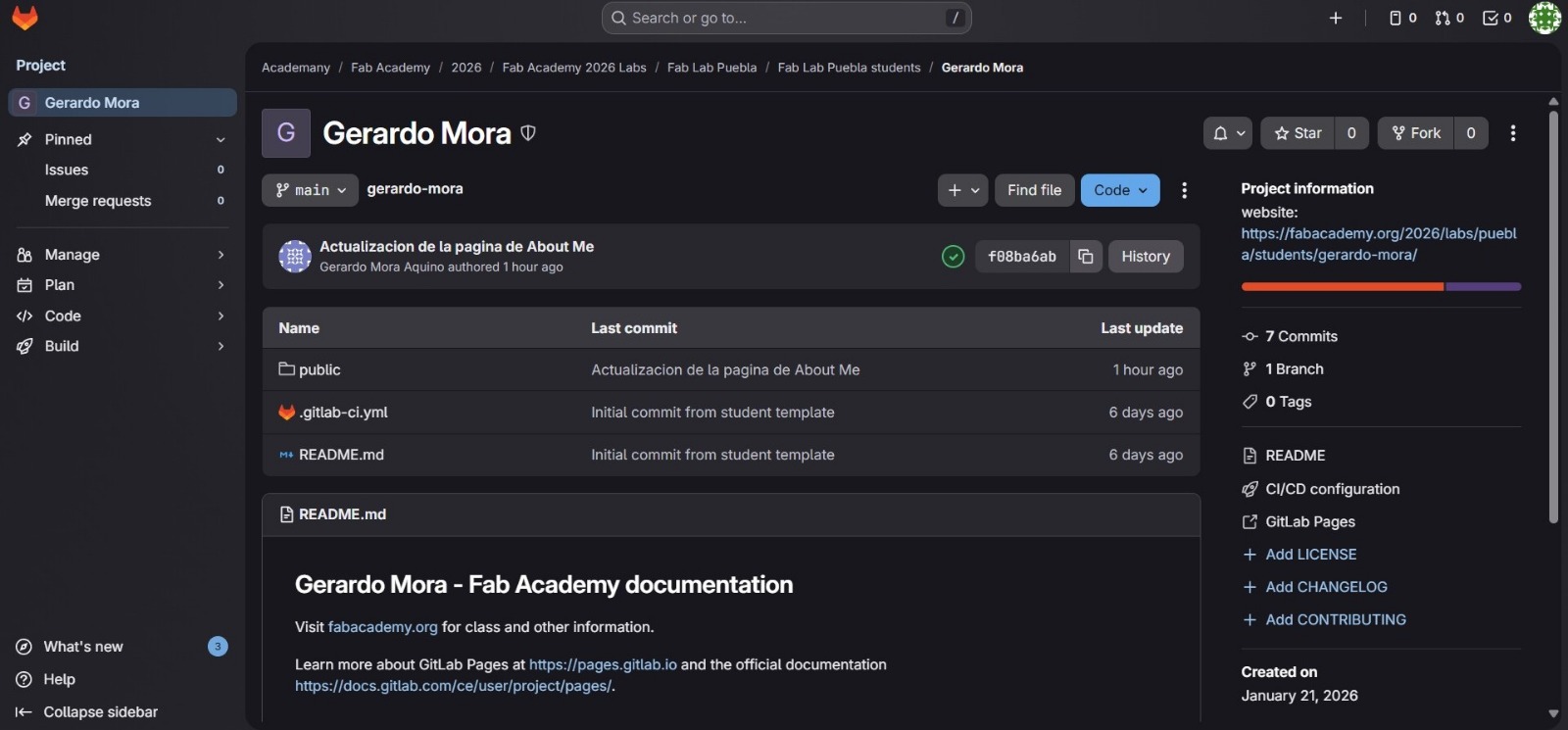 Homepage for GitLab project