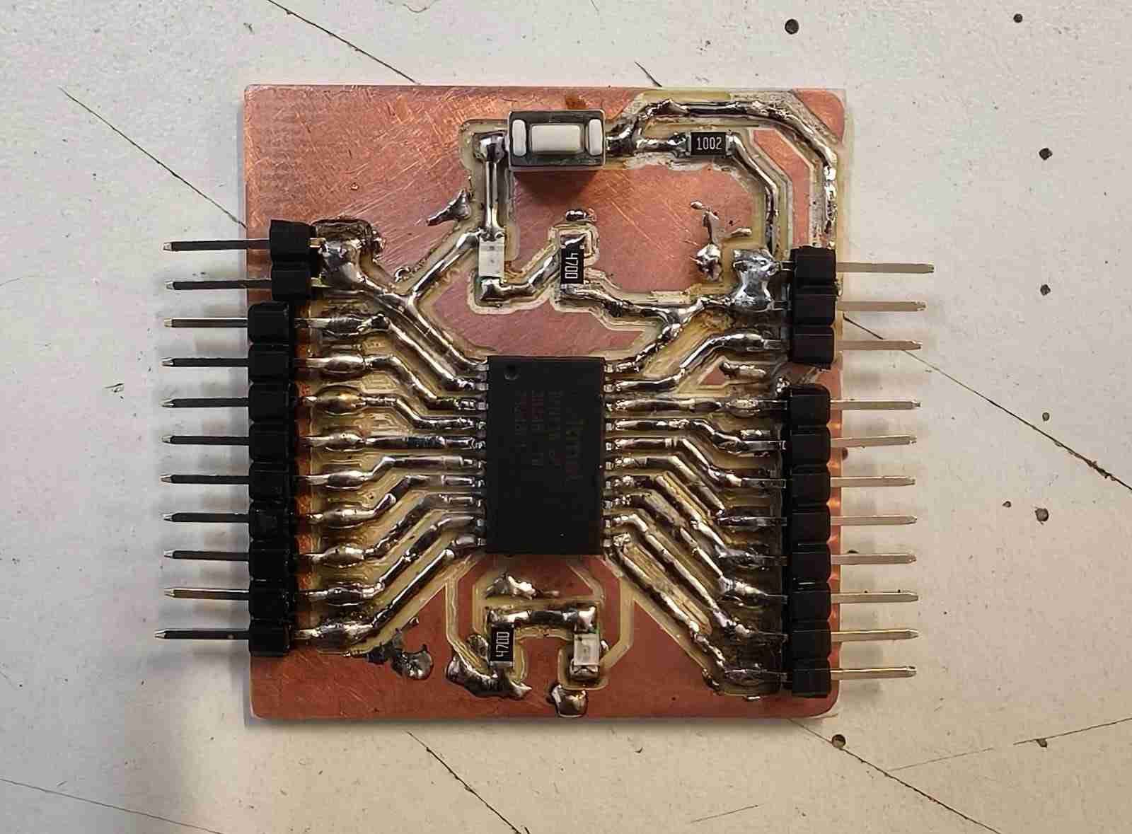 Soldered Attiny1616 PCB