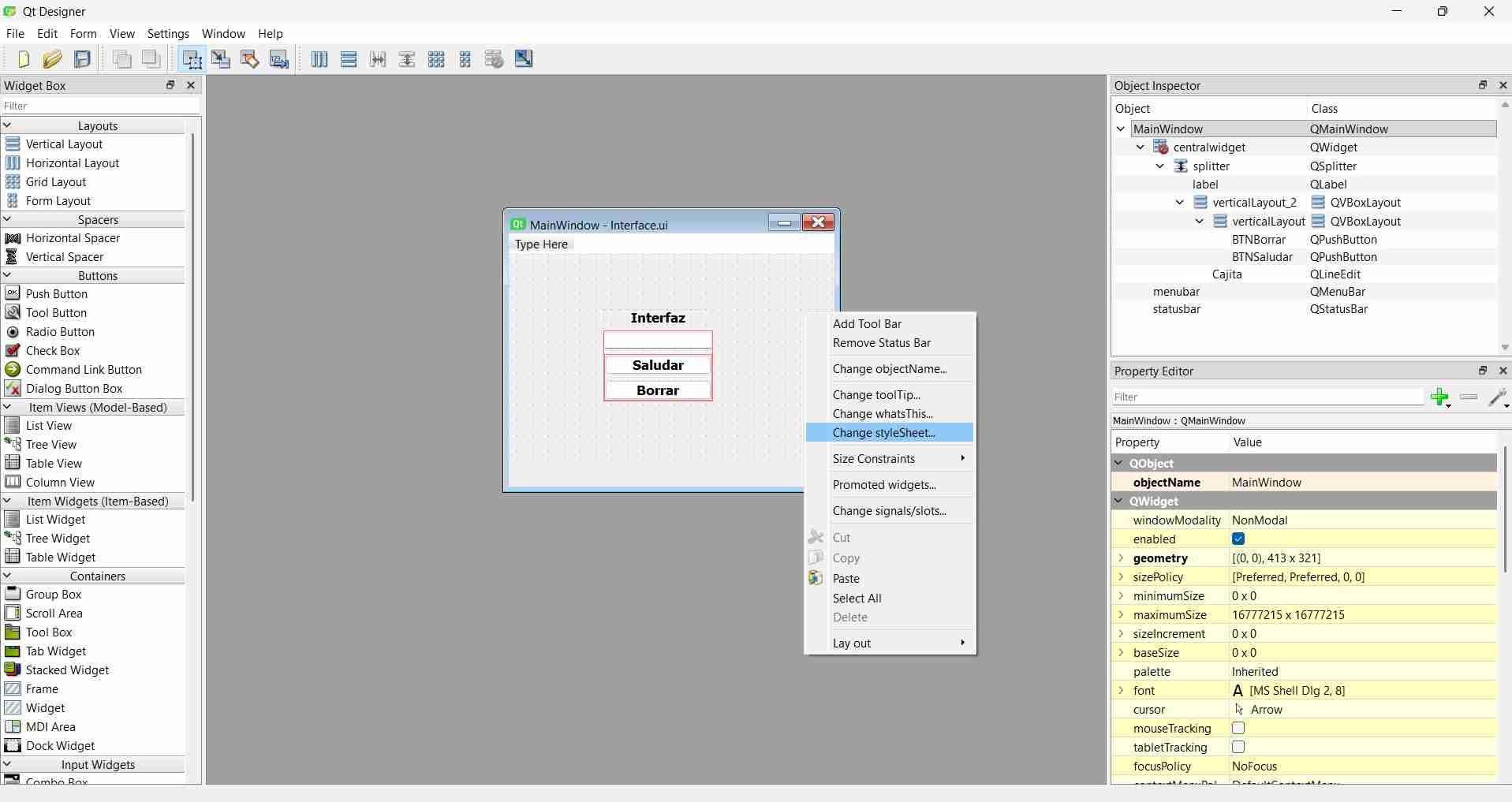 Change Stylesheet