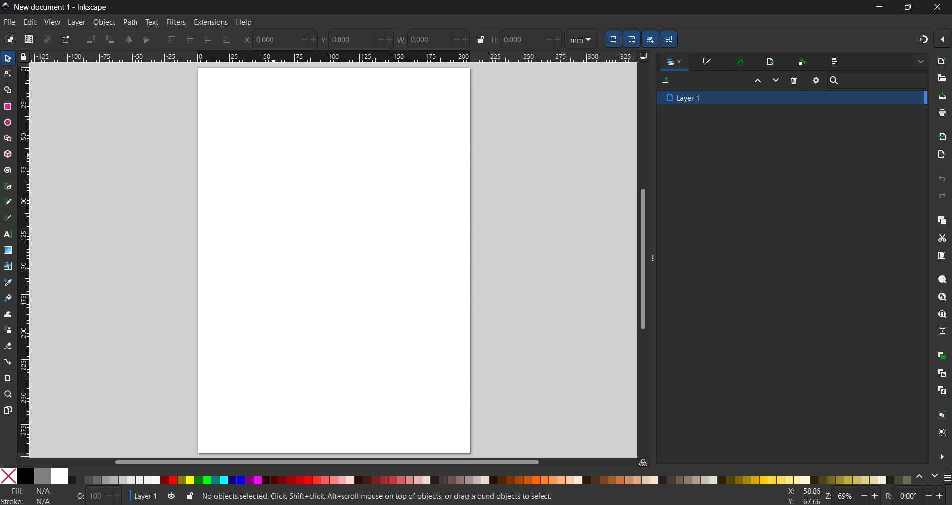 Interfaz principal de Inkscape