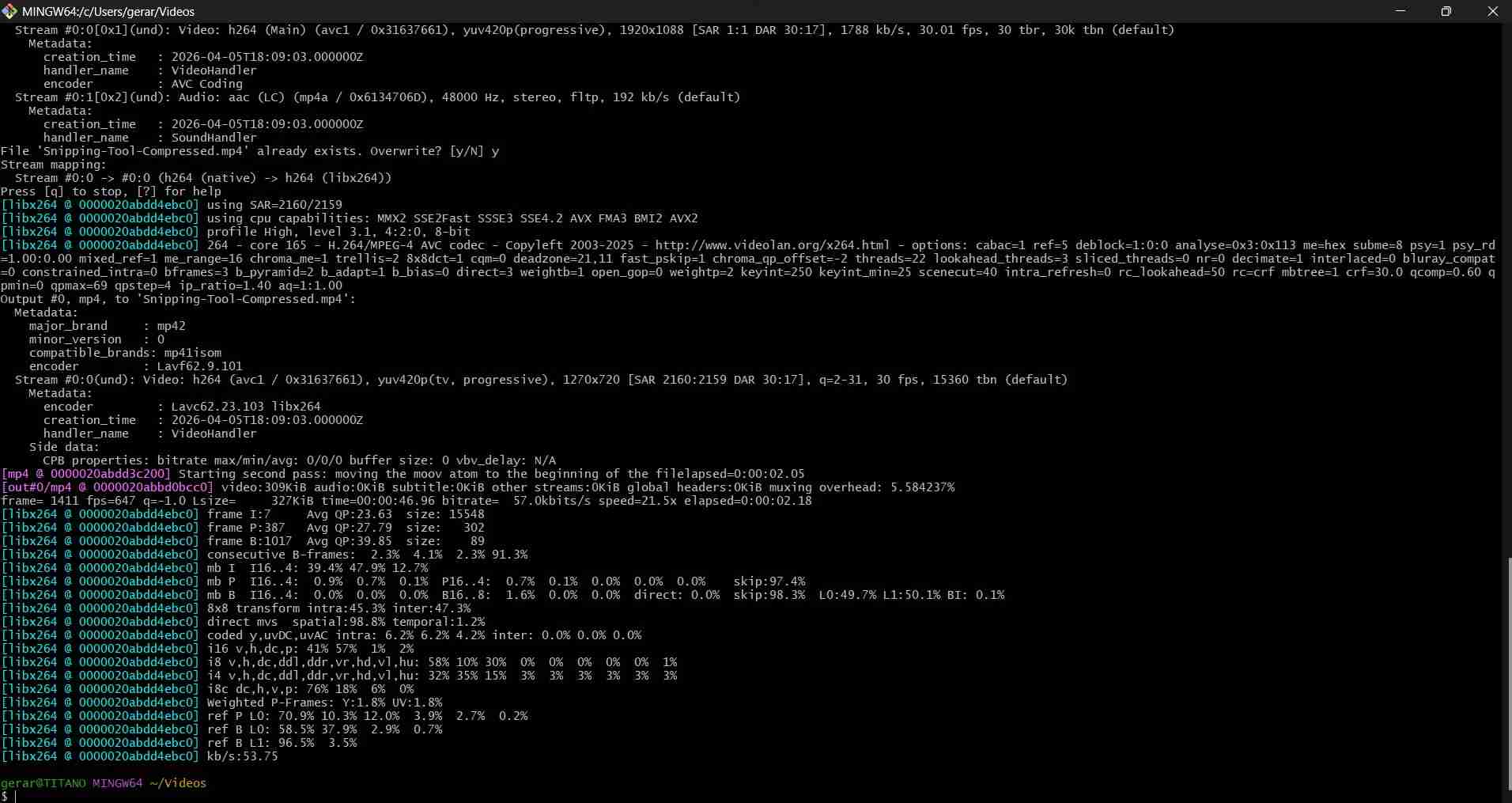 Video Compression Results