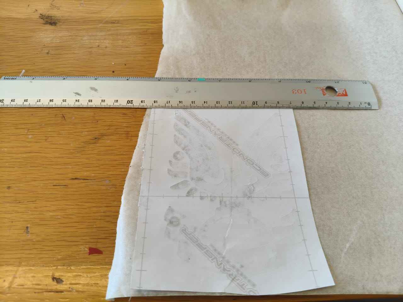 Transfer paper with Ruler